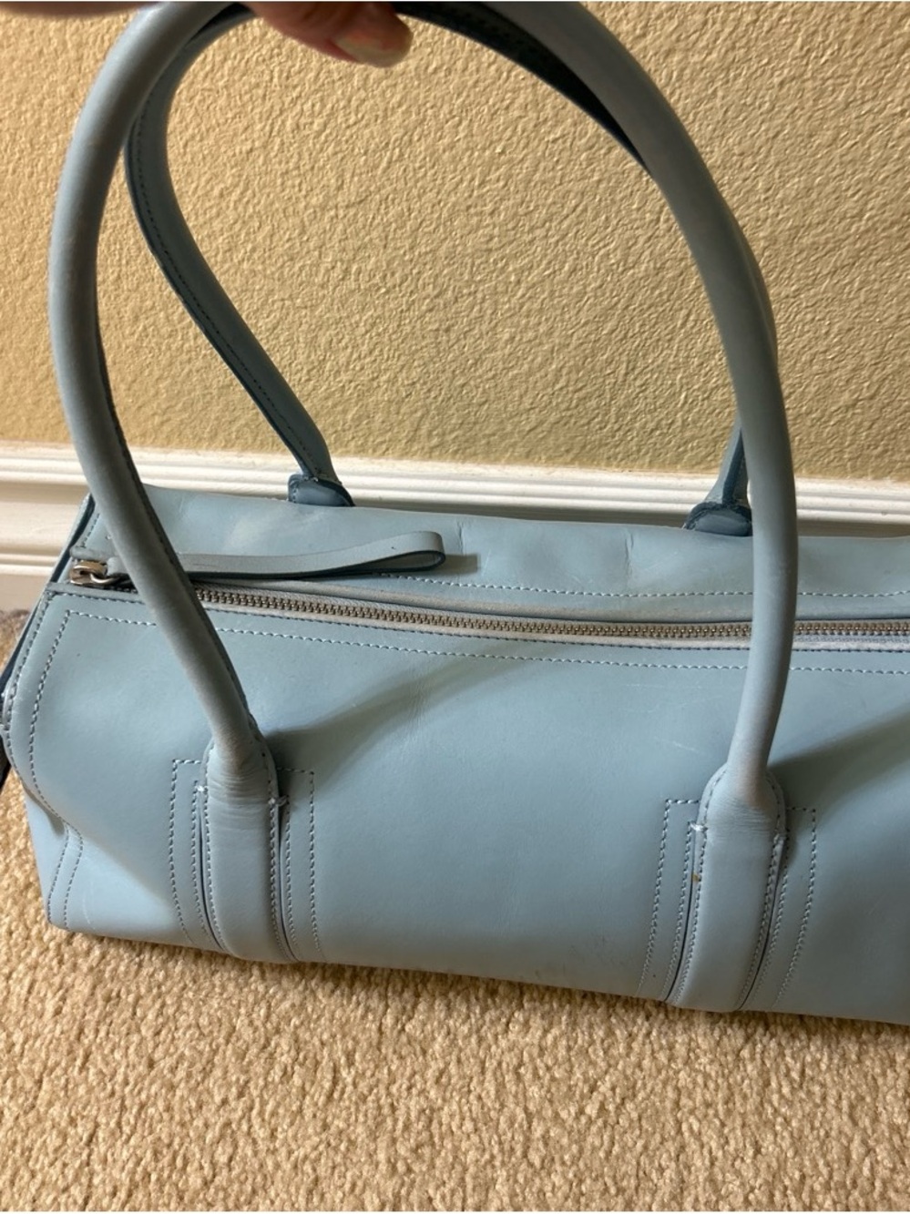Ann Taylor Powder Blue Leather Shoulder Bag